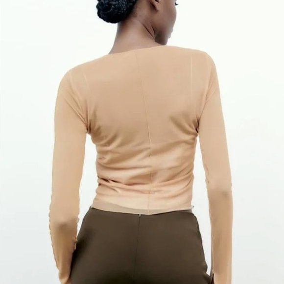 Zara Printed Tulle Top XS - Picture 4 of 8